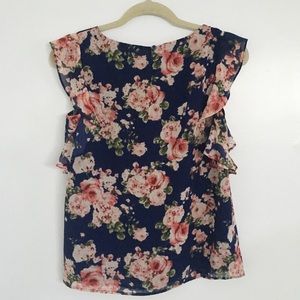 Forever 21 Tops - navy floral blouse Forever 21 Tops - navy floral blouse